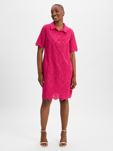 Cartoon Shirt Dress in Pink: front