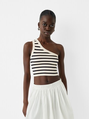 Bershka Gebreide top in Zwart: voorkant
