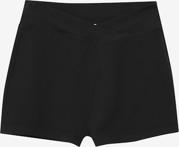 Pull&Bear Skinny Shorts in Schwarz: predná strana