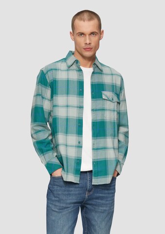 s.Oliver Regular fit Button Up Shirt in Green: front