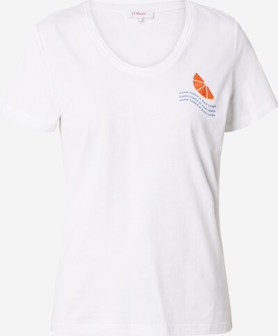 s.Oliver T-shirt i blå / orange / vit, Produktvy