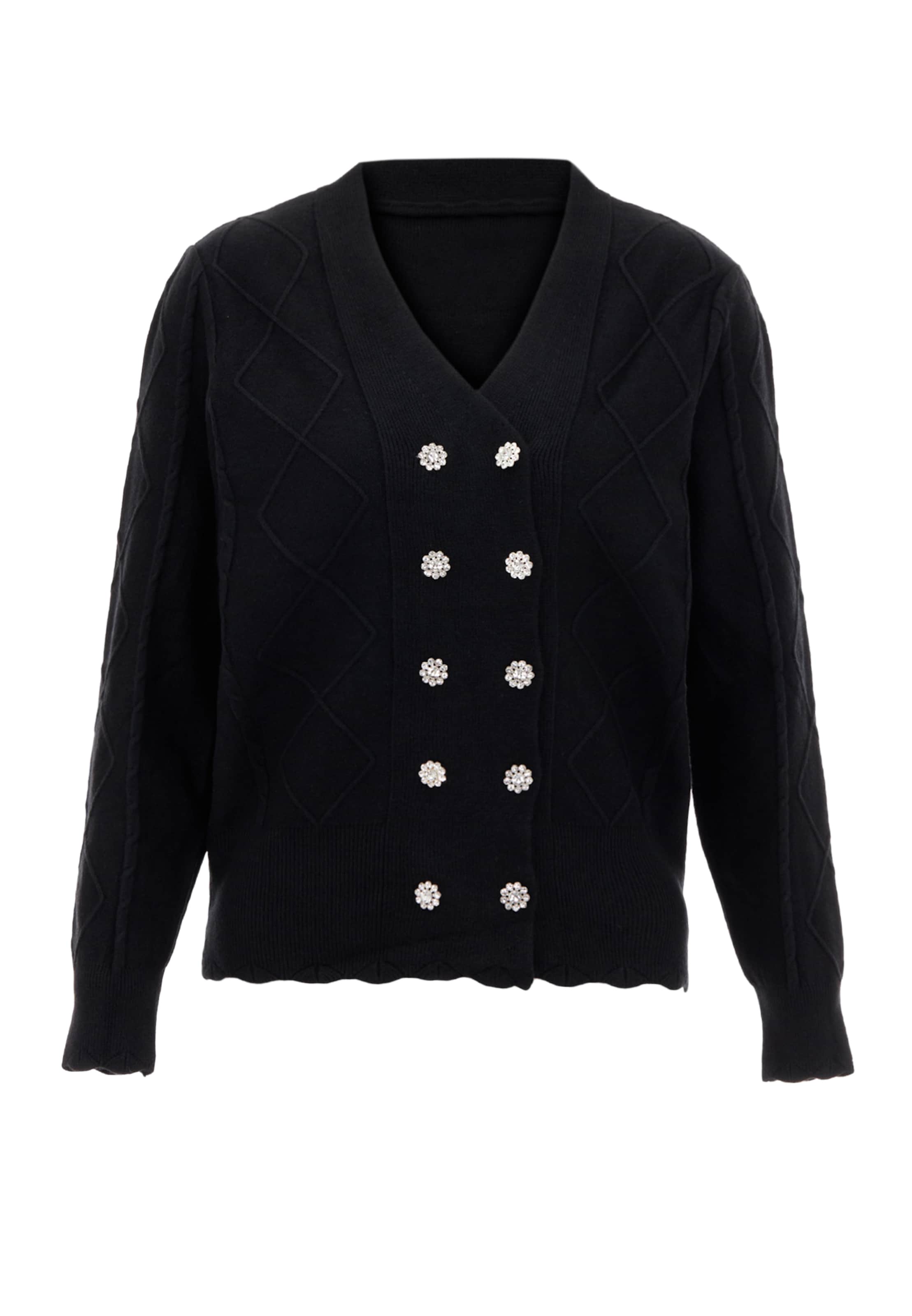 carato Knit cardigan in Black: front