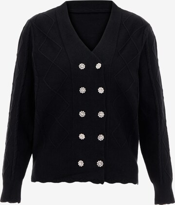 carato Knit Cardigan in Black: front