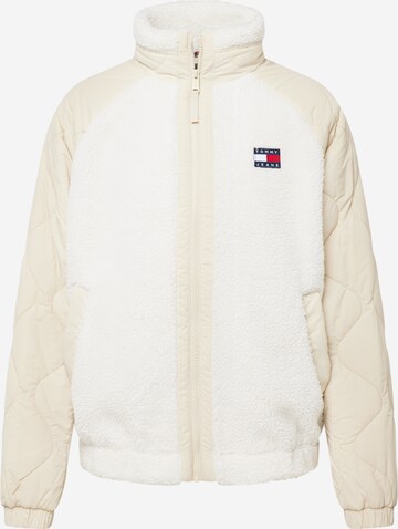 Tommy Jeans - Casaco de velo em branco: frente