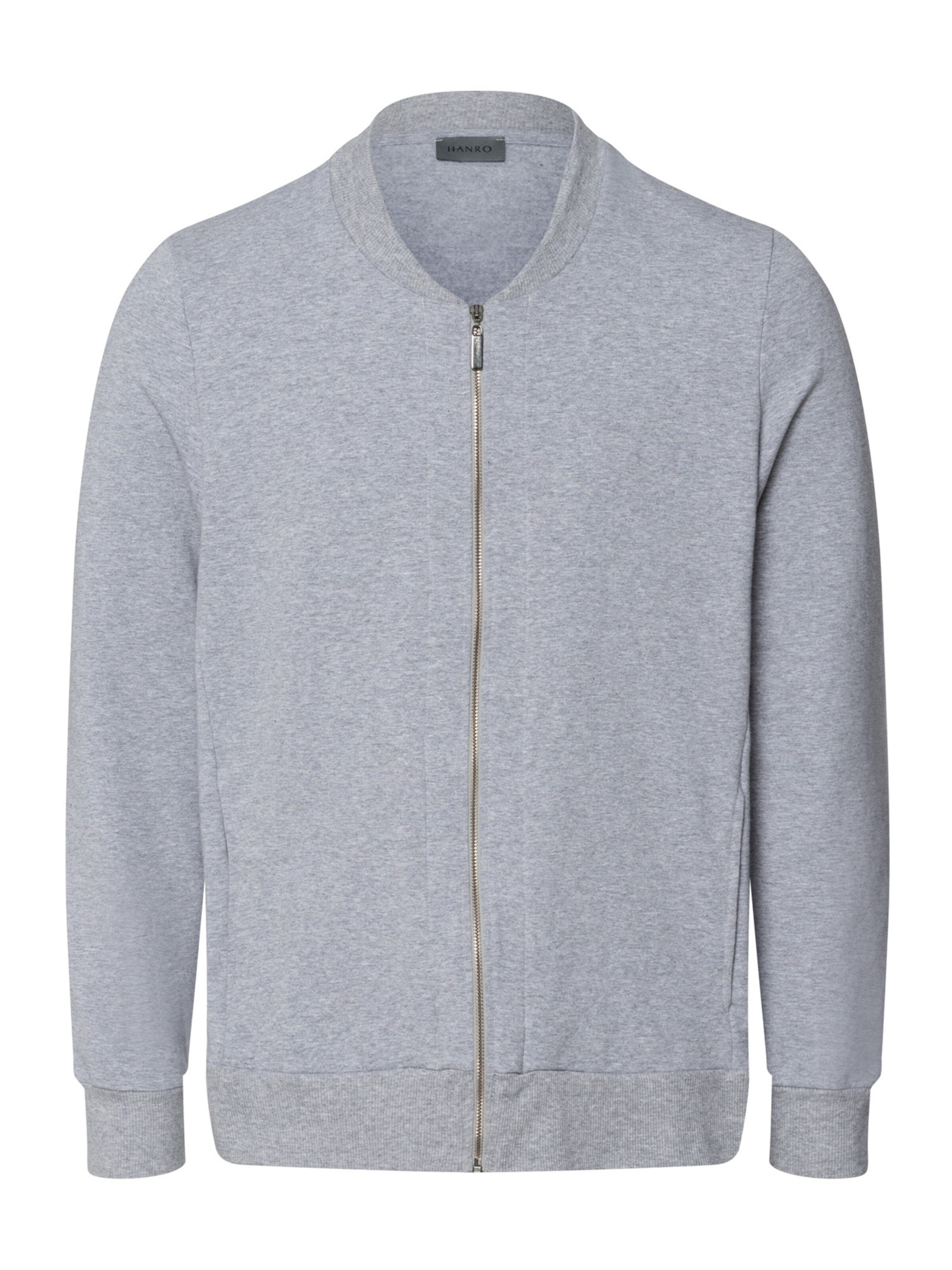 Hanro Sweatvest ' Natura Living ' in Grijs: voorkant