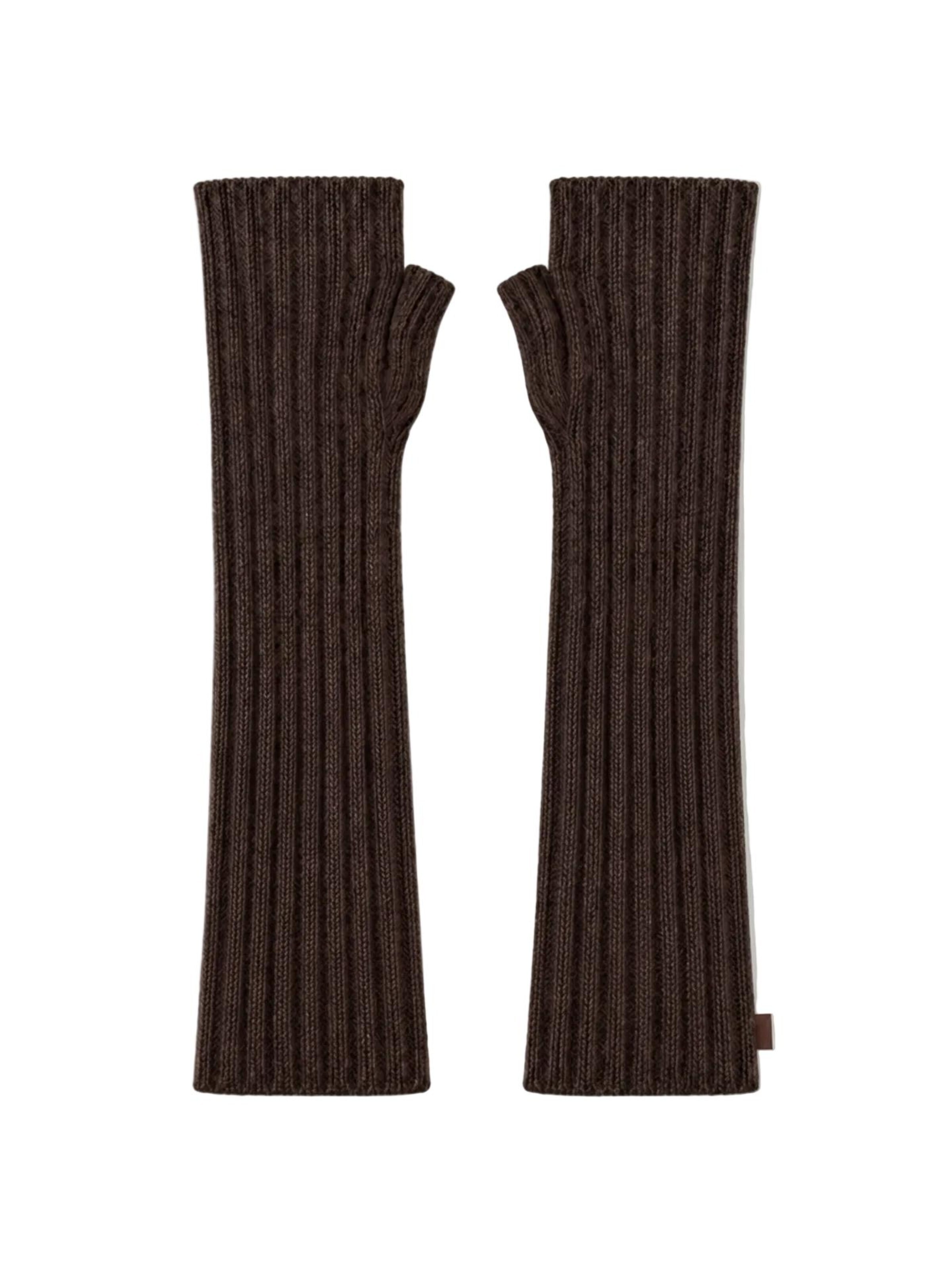 GOBI Cashmere - Luvas mitenes em castanho: frente