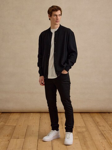 DAN FOX APPAREL Knit Cardigan 'David' in Black