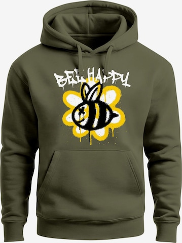 Neverless Sweatshirt 'Bee Happy' in Grün: Vorderseite