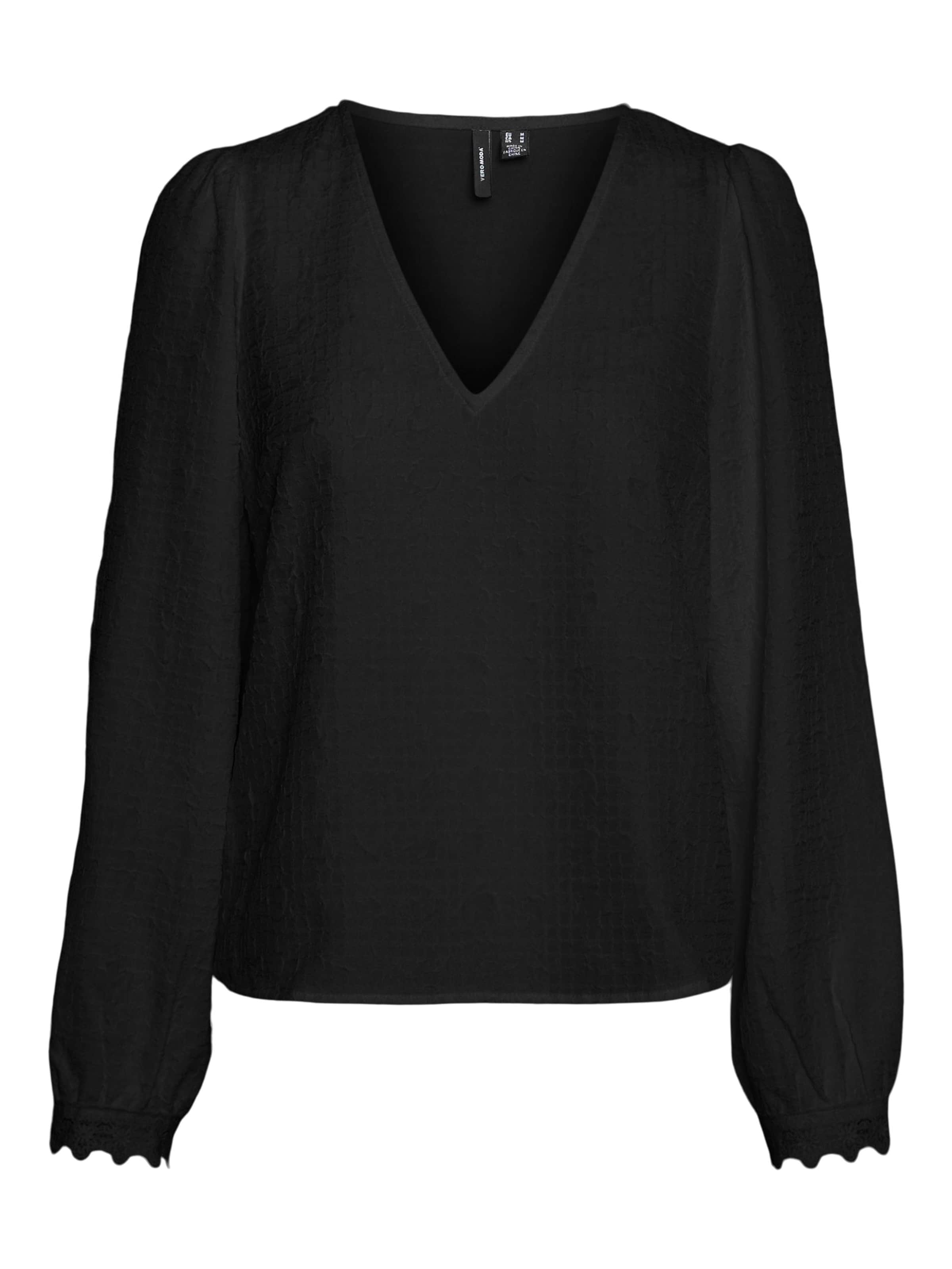 VERO MODA Blouse 'MALI' in Zwart: voorkant