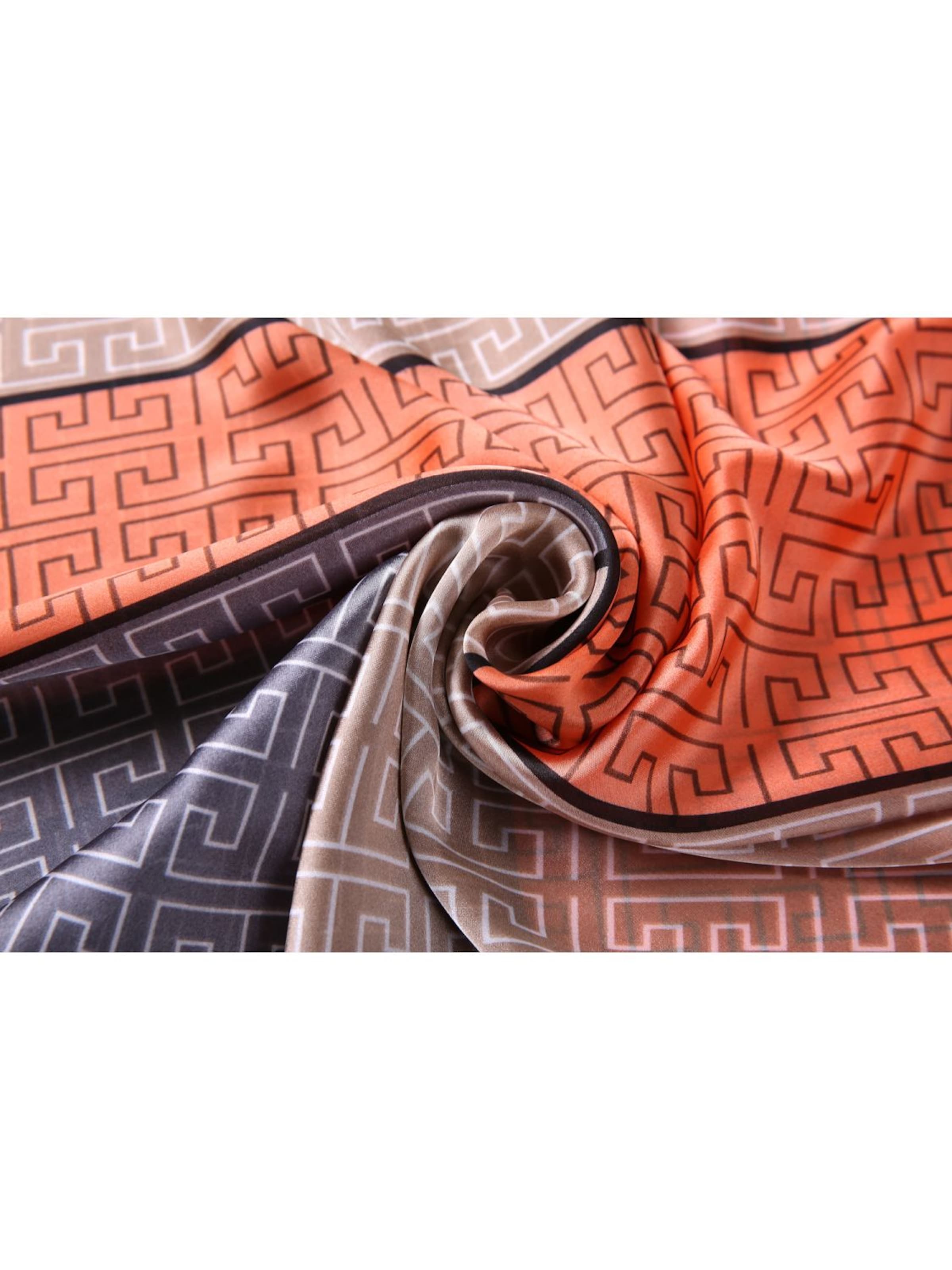 alberto cabale - Chal 'Étole de Soie Orange Bestprint Double F' en naranja