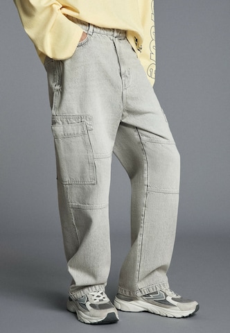 Bershka Baggy Cargo farmer - szürke: elől