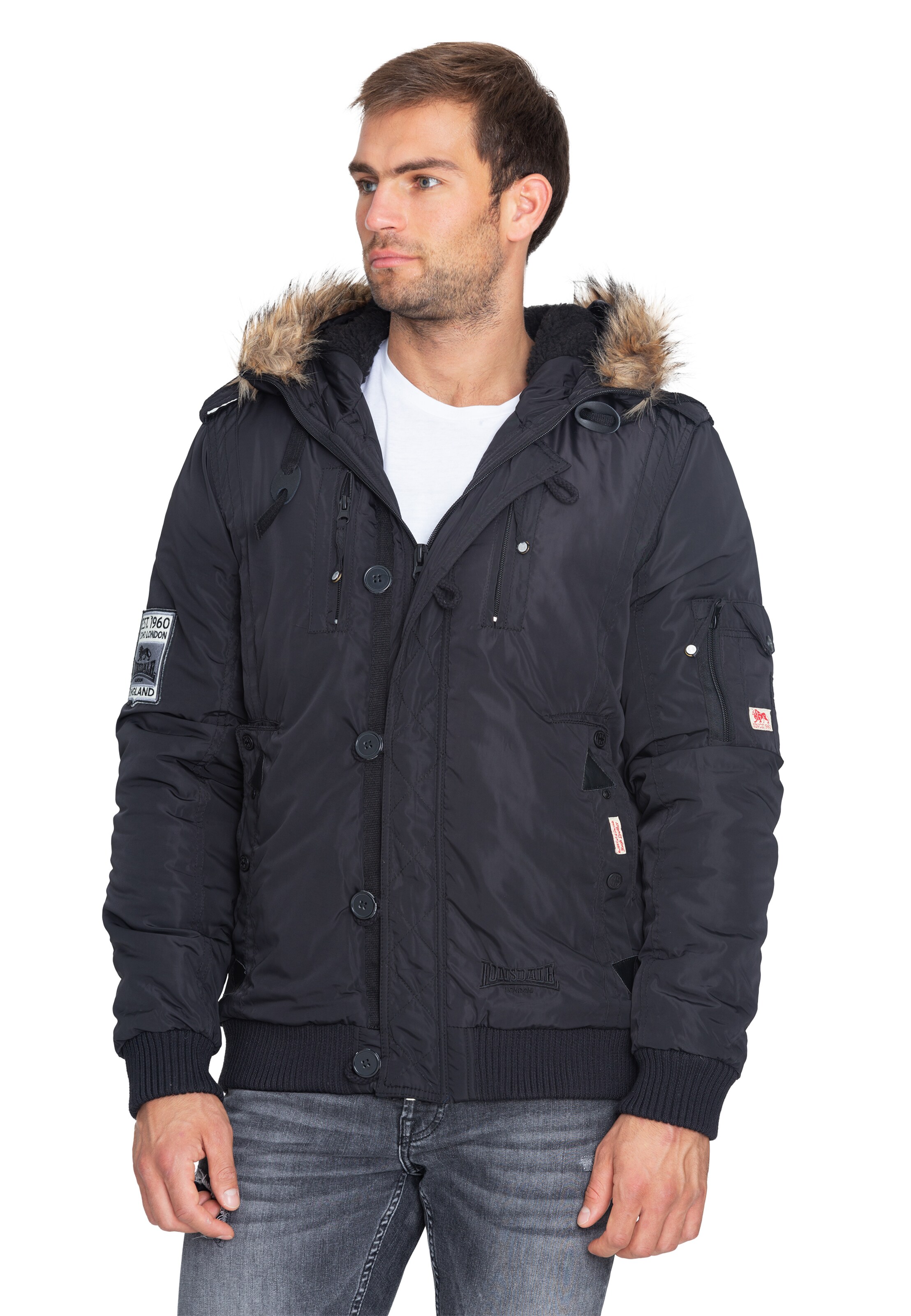 LONSDALE Jacke 'Jarreth' in Schwarz: Vorderseite