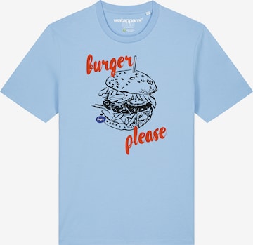 Maglietta 'Burger please' di Watapparel in blu: frontale