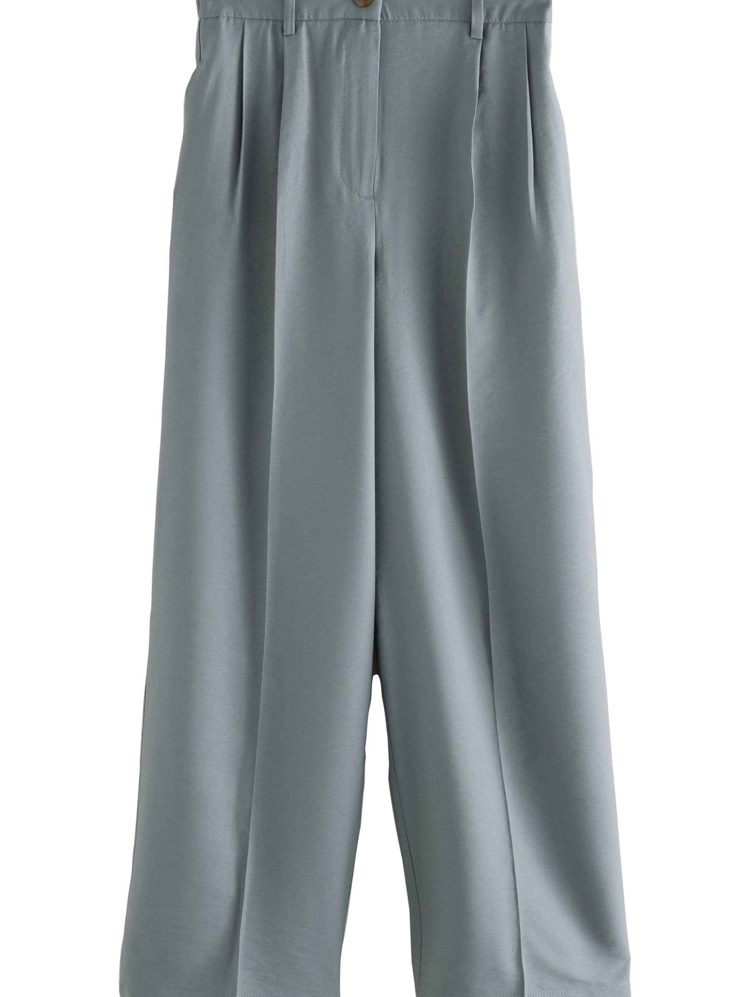 pilka Next Plačios klešnės Klostuotos kelnės: priekis