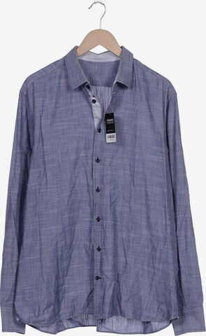 Van Laack Button Up Shirt in XXL in Blue: front