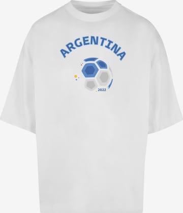 Merchcode Shirt 'Argentina Football' in Wit: voorkant