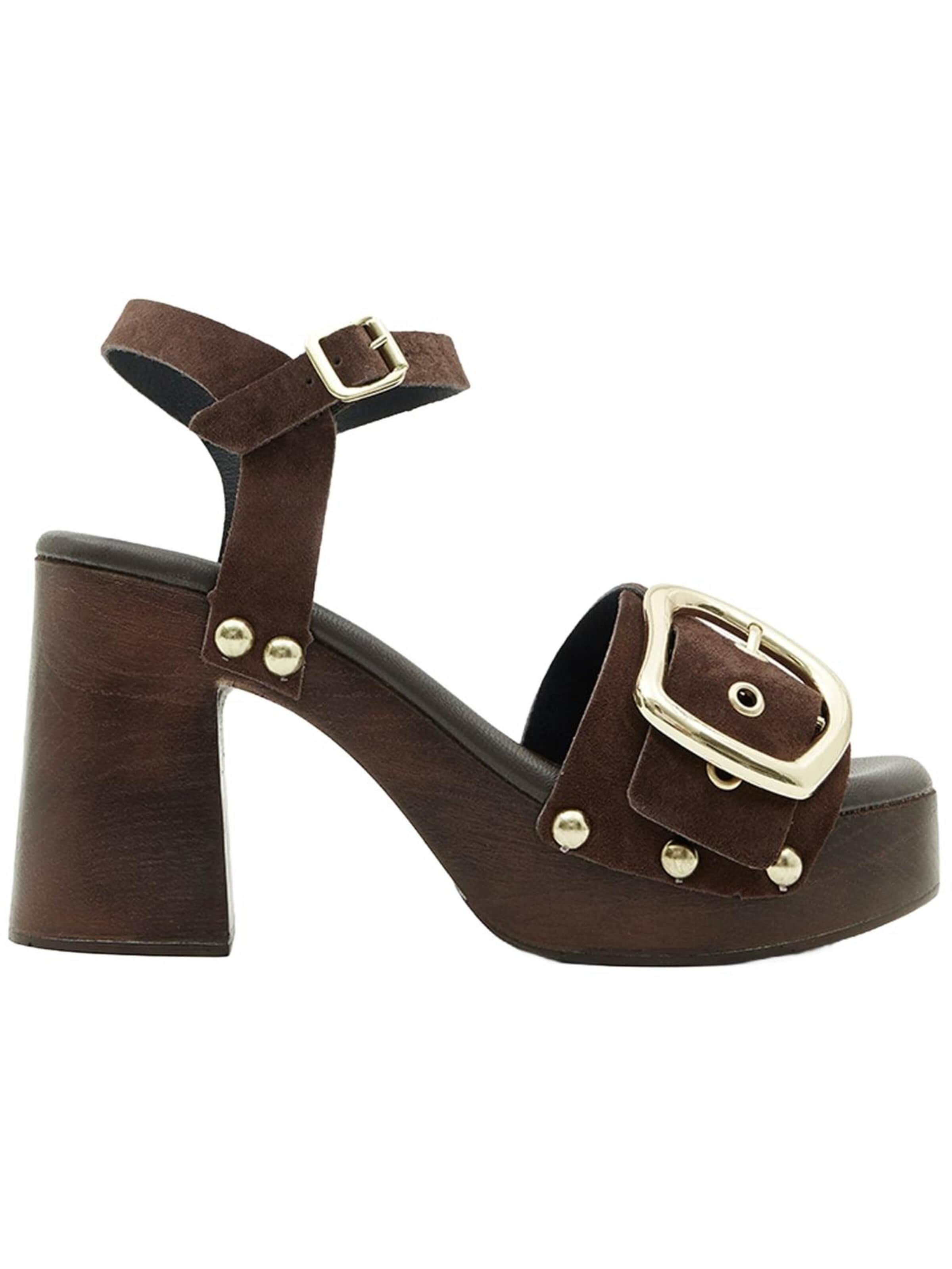 Desa - Sandalias con hebilla 'Plateau-Sandalen' en marrón