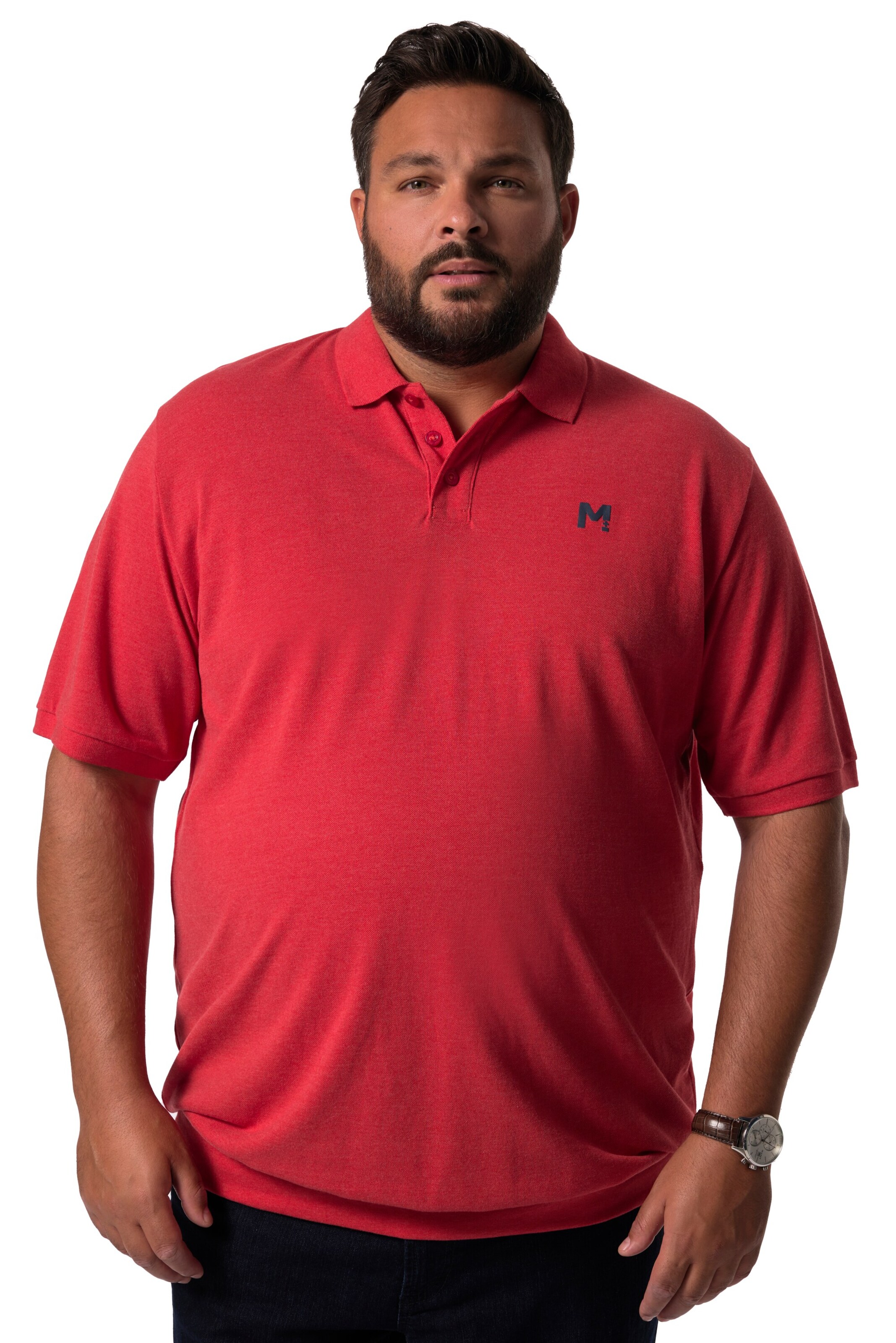 Men Plus Shirt in Red: front