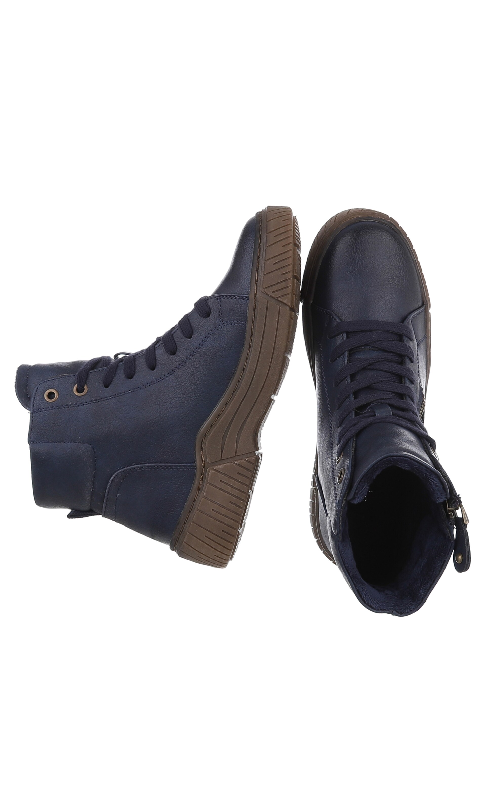 Ital-Design Schnürstiefelette in Blau