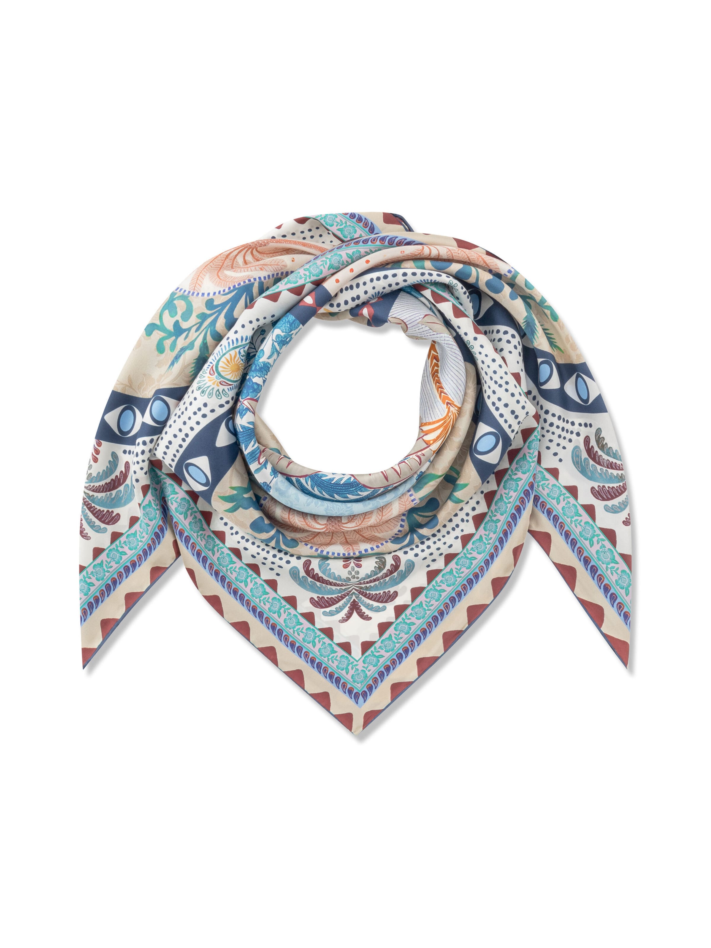 CODELLO Tuch Seidentuch Palmenmotiv in Blau