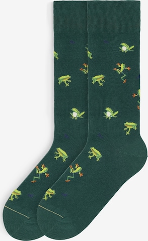 Von Jungfeld Socks 'Signature Icons' in Green: front