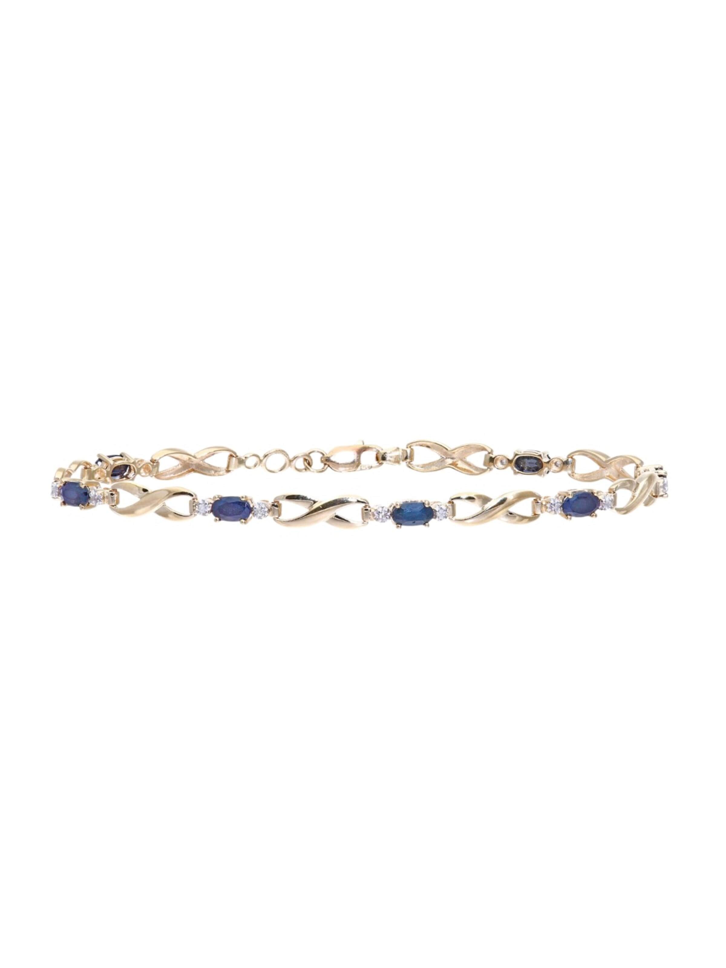 DIAMANT LETERNEL - Pulsera 'Armband aus 375 Gelbgold mit Diamant mit Saphir' en amarillo: frente