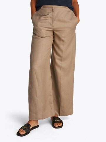 TOMMY HILFIGER Wide leg Trousers with creases in Green: front