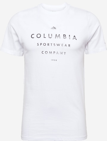 COLUMBIA Λειτουργικό μπλουζάκι σε λευκό: μπροστά