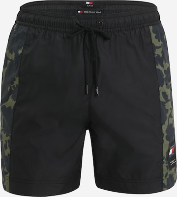 Shorts de bain Tommy Jeans en noir : devant