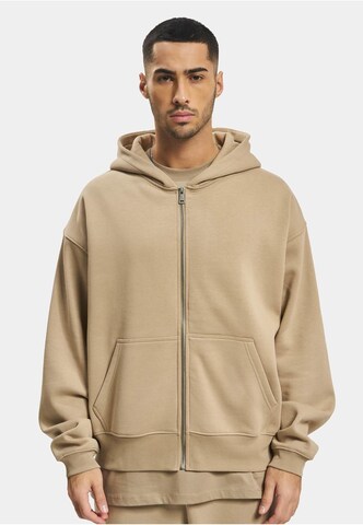 Veste de survêtement DEF en beige : devant