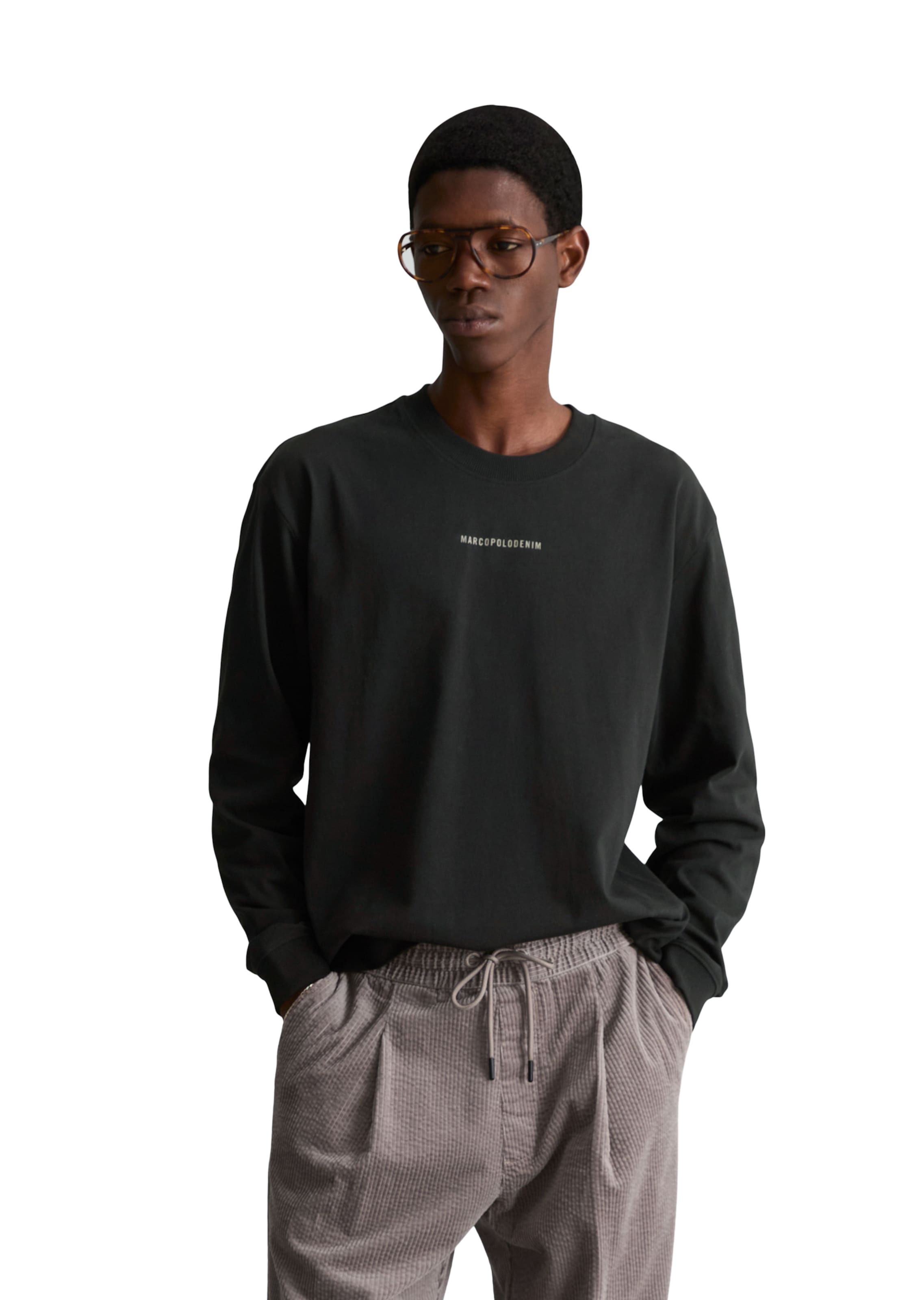 T-Shirt Marc O'Polo DENIM en noir : devant
