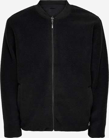 Only & Sons Fleecejacke 'Sawyer' in Schwarz: predná strana