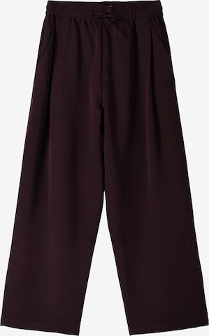 Wide leg Pantaloni con pieghe di Bershka in rosso: frontale