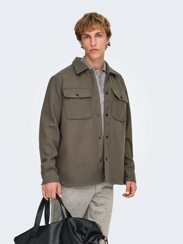 Only & SonsPrijelazna jakna 'ONSASH' - smeđa boja: prednji dio