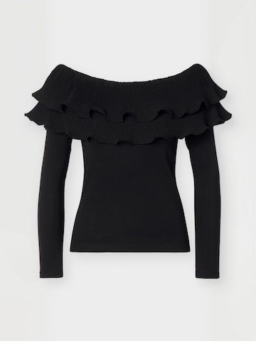 Top ' Flouncecras ' di Crās in nero: frontale