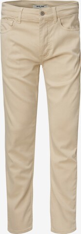 Coupe slim Pantalon chino Salsa Jeans en beige : devant