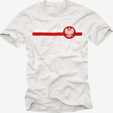 MAKAYA Shirt 'Polen Wappen' in Weiß: Vorderseite