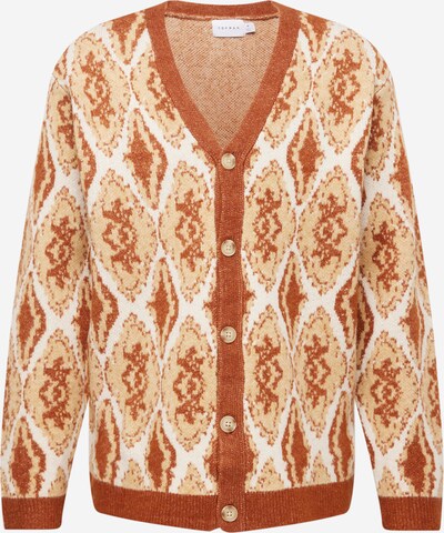 TOPMAN Knit cardigan in Beige / Caramel / White, Item view