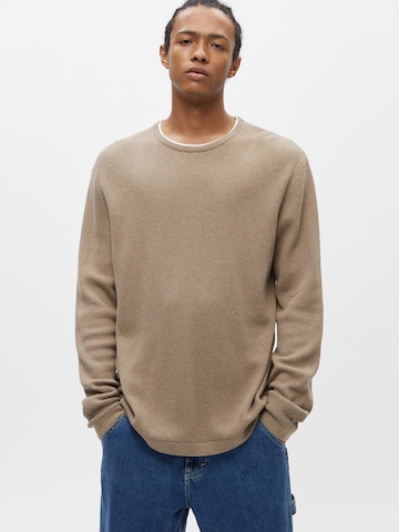 Pull-over Pull&Bear en beige : devant