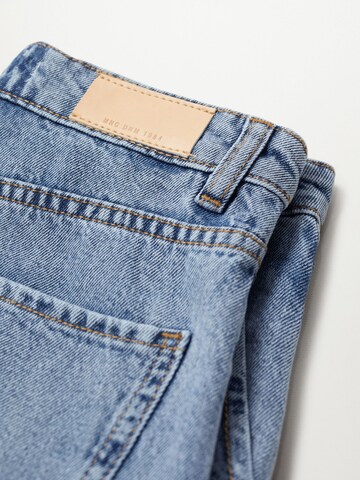 MANGO Regular Bandplooi jeans 'REGINA' in Blauw