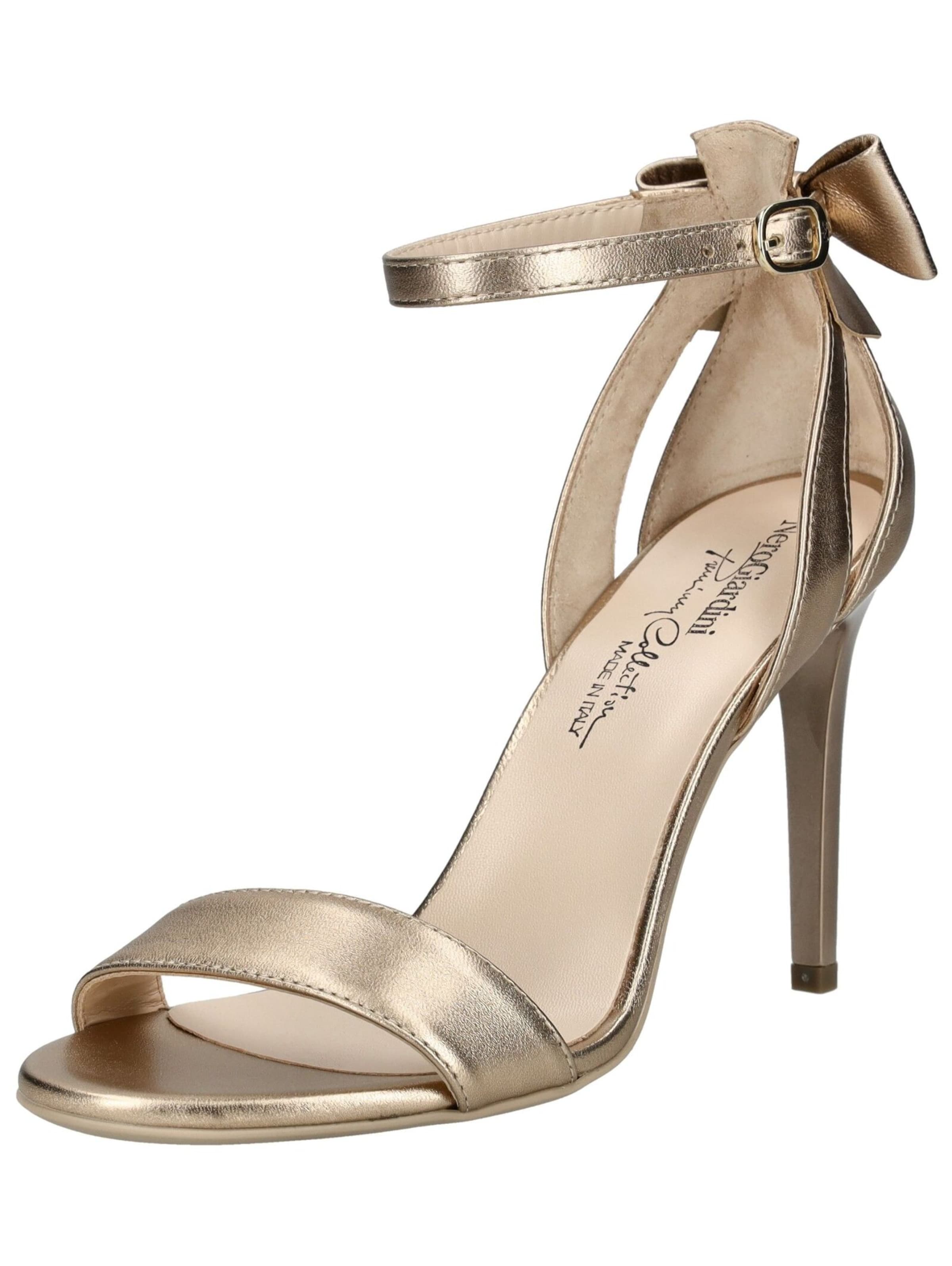 Sandales à lanières Nero Giardini en or : devant