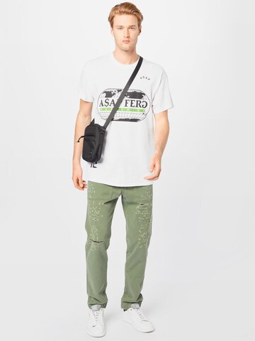 Mennace T-Shirt 'ASAP FERG WORLDWIDE' in Weiß
