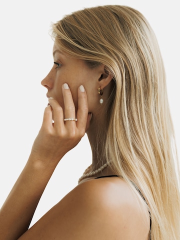 GOOD.designs Echte Süßwasserperlen Ring, Ringgröße 50 bis 58 in Gold
