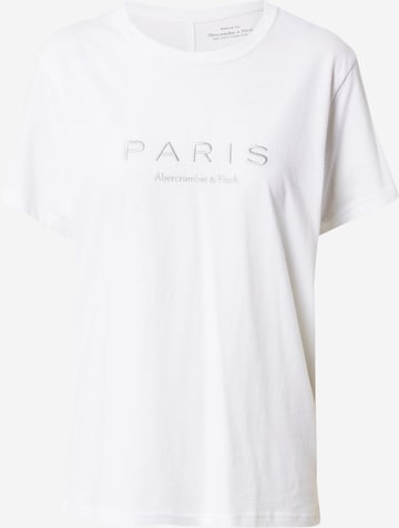 T-shirt Abercrombie & Fitch en blanc : devant