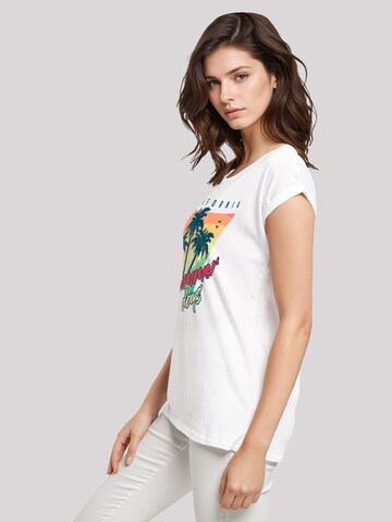 T-shirt 'California Palmen Retro' F4NT4STIC en blanc