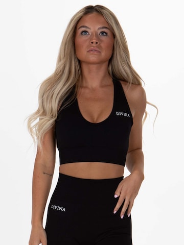 Bustino Reggiseno sportivo 'Nani' di Divina in nero: frontale