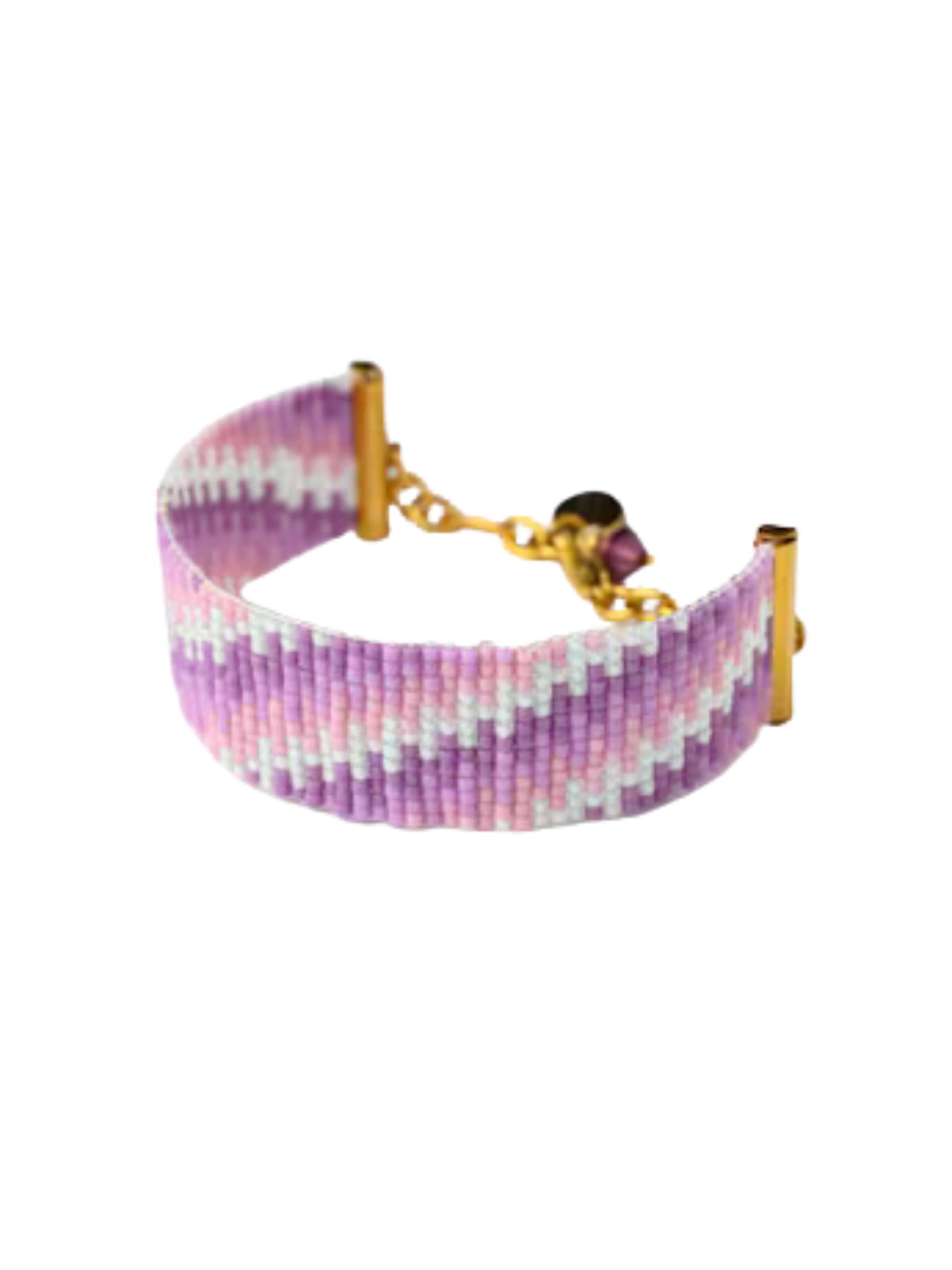 Bracelet 'Lavender Dream Miyuki' THE GEM STORIES JEWELRY en violet : devant
