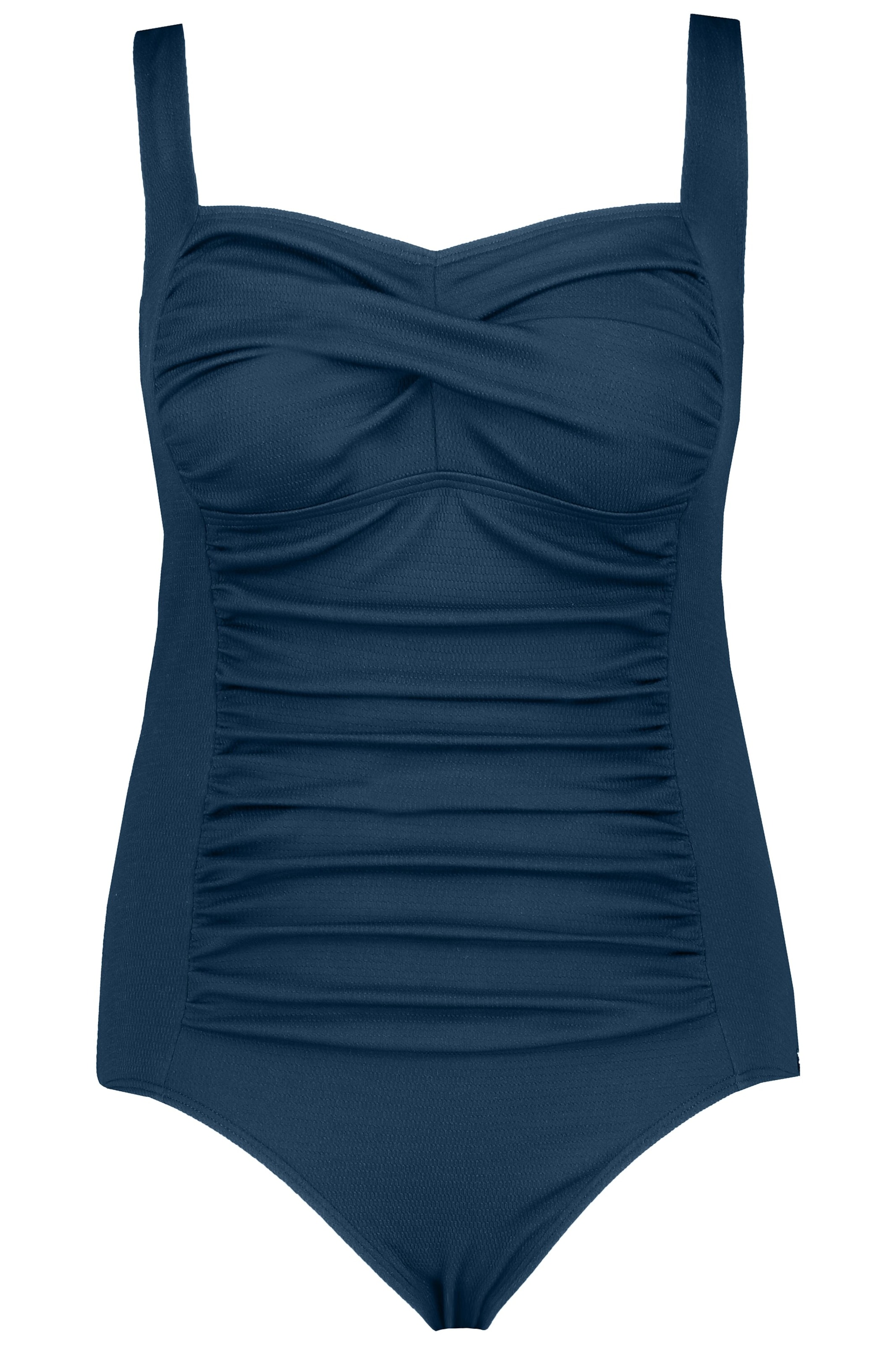 Ulla Popken Bustier Badpak in Blauw: voorkant