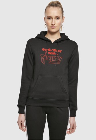 Merchcode Sweatshirt 'Gettin Bizzy' in Zwart: voorkant