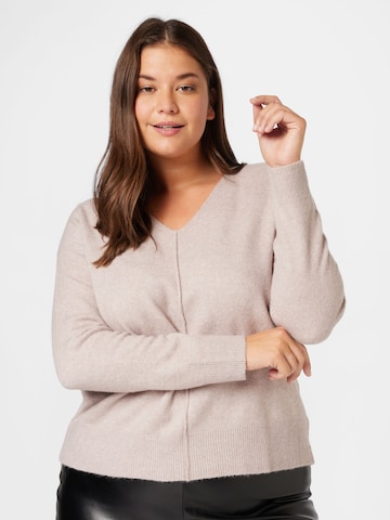 Pull-over 'Asta' ABOUT YOU Curvy en beige : devant